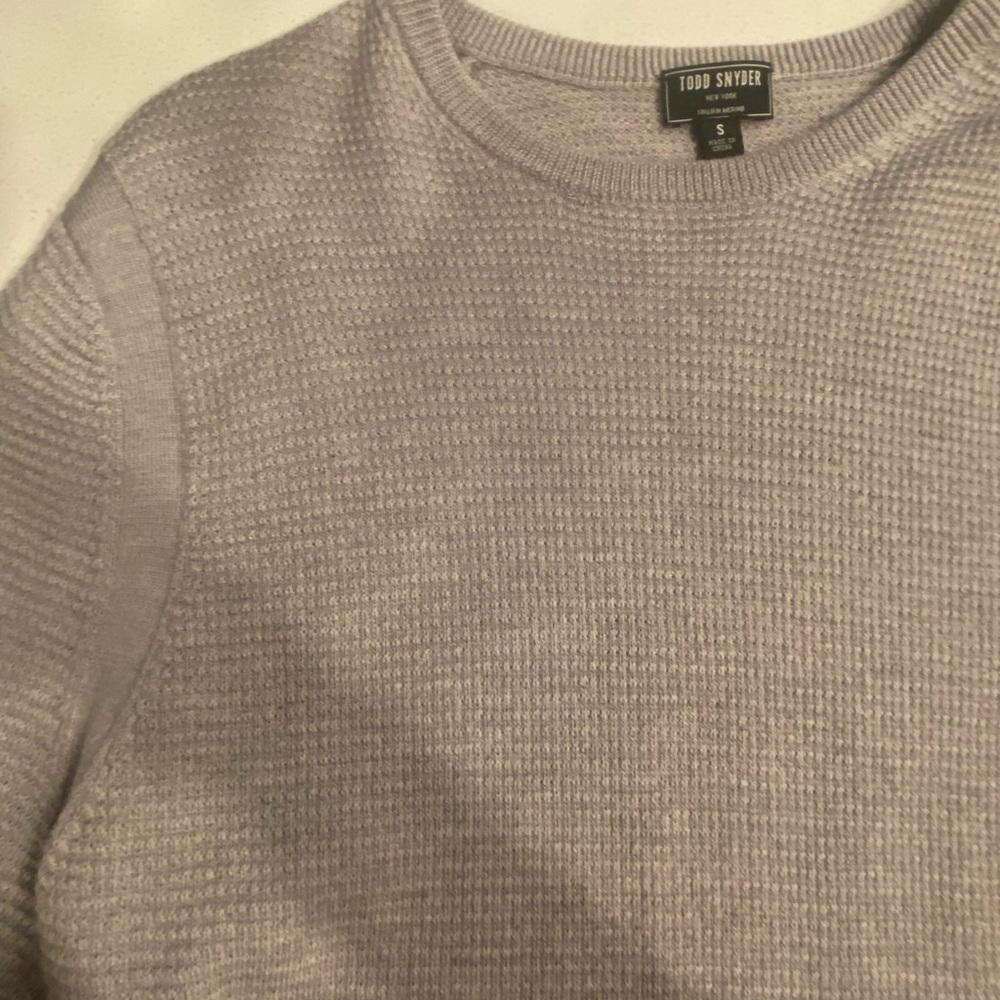 Mens textured italian merino sweater